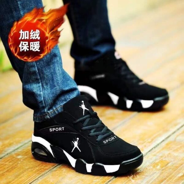 2022 new waterproof men's shoes autumn and winter sneakers men's plush warm casual shoes Korean version versatile shoes men