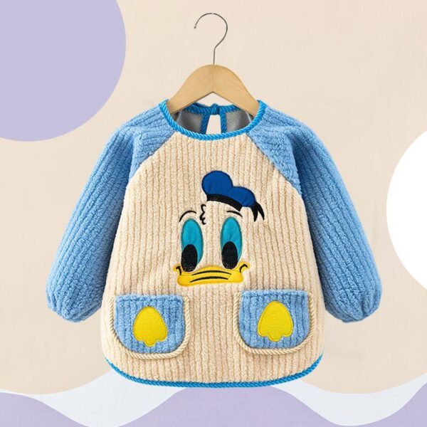 Children's autumn and winter apron cover-up baby bib winter plush waterproof thickened dirt-proof eating baby outerwear clothing - Image 3