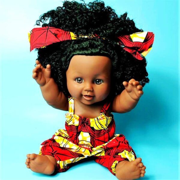 12.1230cm enamel black girl simulation doll African black baby toy doll free comb