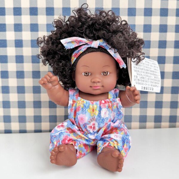 12.1225cm black doll African simulation enamel doll baby doll can be bathed in water children's toys - Image 3