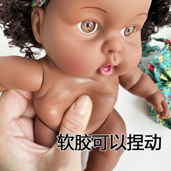 12.1225cm black doll African simulation enamel doll baby doll can be bathed in water children's toys - Image 4