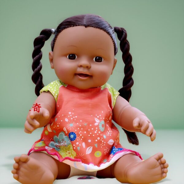 Centimetre black imitation doll baby soft rubber African doll baby toy can be bathed in water