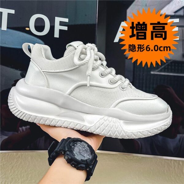 High-quality TikTok same style men's shoes autumn breathable leather fashion dad shoes fashion versatile lightweight sneakers - Image 5