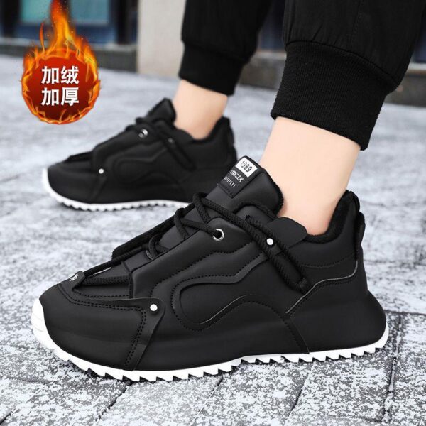 Large-size winter plush men's cotton shoes Dad's new fashion casual trend height-enhancing sneakers thick-soled outdoor cotton shoes - Image 5