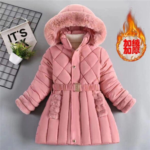 Children's winter clothes, girls' winter coat, plush and thickened fashion cotton clothes, little girl's foreign style New style of cotton jacket Maillard - Image 5