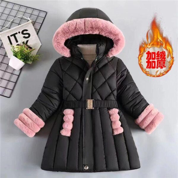 Children's winter clothes, girls' winter coat, plush and thickened fashion cotton clothes, little girl's foreign style New style of cotton jacket Maillard - Image 4