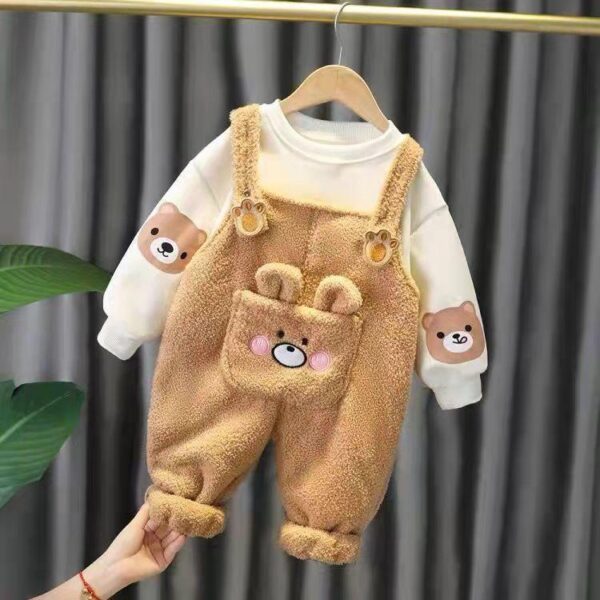 Baby autumn and winter new warm jumpsuit newborn baby girl clothes crawling clothes birth baby residence Home-to-home clothes - Image 4