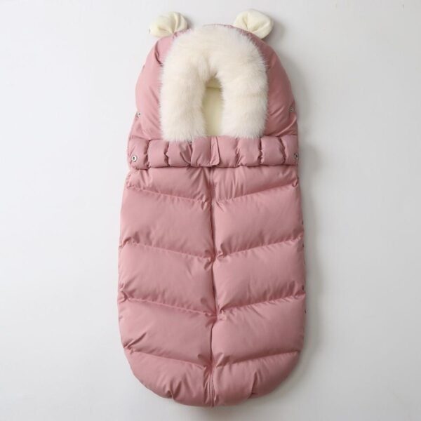 Cross-border plush thickened baby sleeping bag infant extra thick quilt outing clothes windproof warm 2024 winter new - Image 5