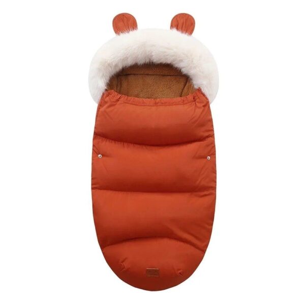 Cross-border plush thickened baby sleeping bag infant extra thick quilt outing clothes windproof warm 2024 winter new - Image 4