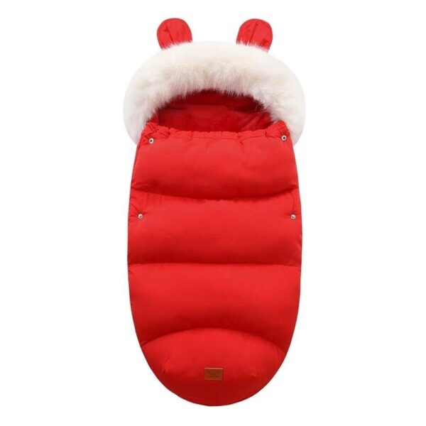 Cross-border plush thickened baby sleeping bag infant extra thick quilt outing clothes windproof warm 2024 winter new