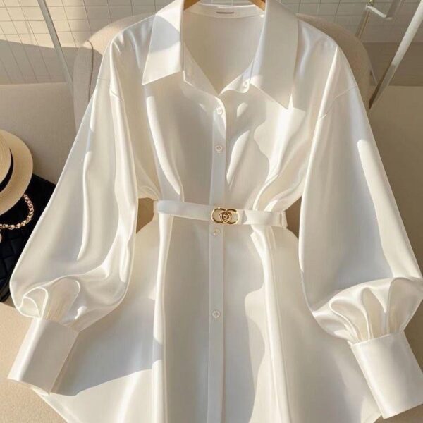 2024 early autumn new women's clothing French high-end village shirt luxury set juice Feel the white shirt top women's light and mature style