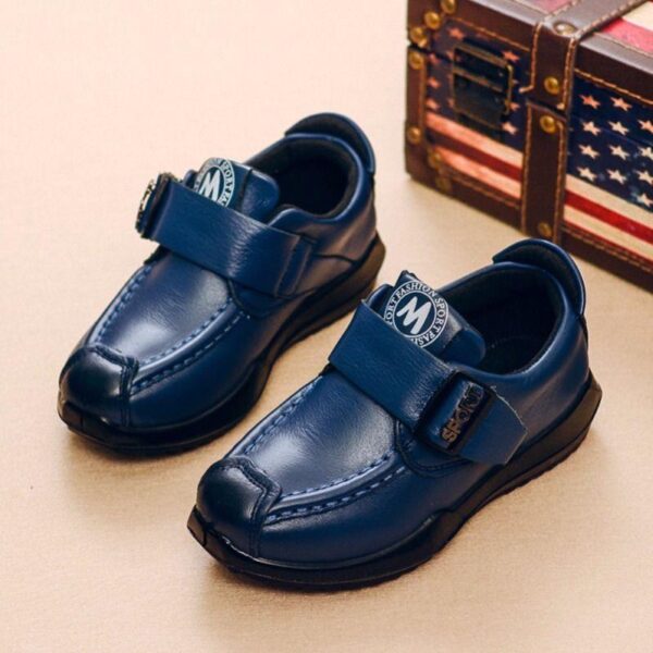 Boys' genuine leather single shoes 2023 new cowhide shoes spring and autumn children's shoes bean shoes performance shoes middle and older children's student shoes - Image 3