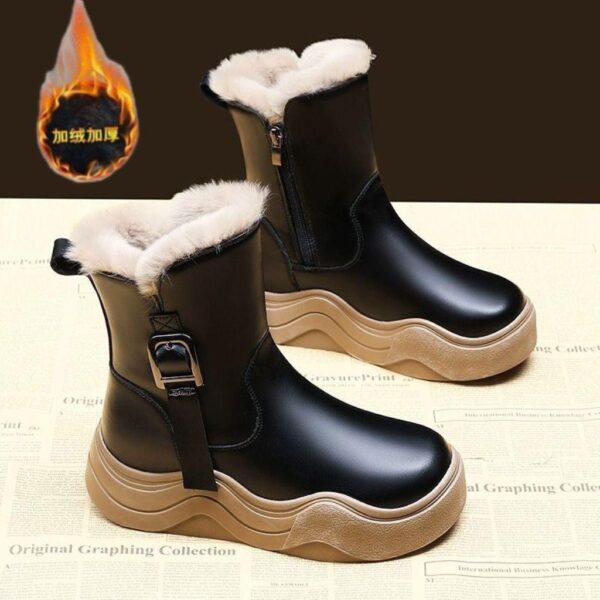 Girls' snow boots winter plush thickened Martin boots Northeast shoes warm children's large cotton shoes Big boy's boots - Image 2