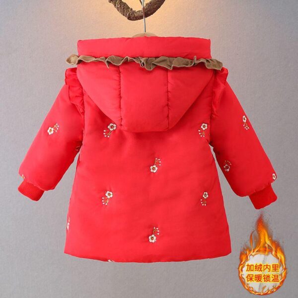 New style girls' cotton clothes children's plush jacket thickened baby medium and long children's jacket