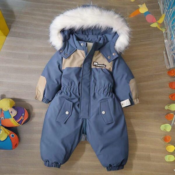 Infants, young children, baby ski clothes, men's and women's children's clothes, cotton jackets, newborn climbing jumpsuits, winter outing