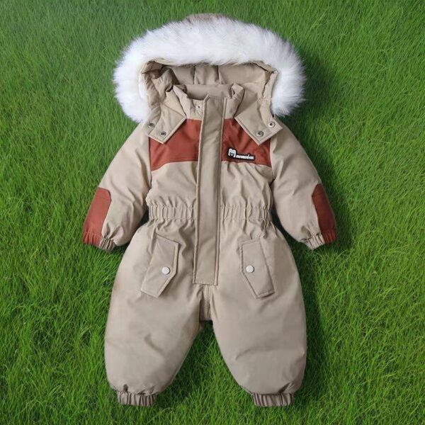 Infants, young children, baby ski clothes, men's and women's children's clothes, cotton jackets, newborn climbing jumpsuits, winter outing - Image 3