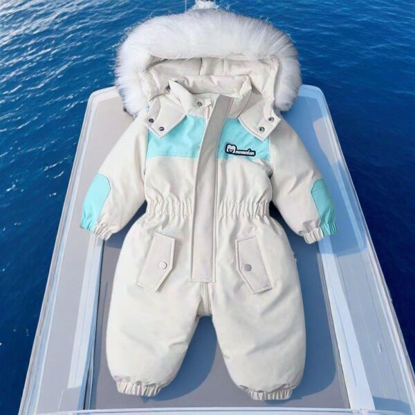 Infants, young children, baby ski clothes, men's and women's children's clothes, cotton jackets, newborn climbing jumpsuits, winter outing - Image 4