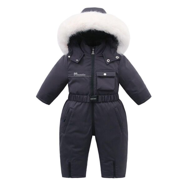 2 Extra-thick children's ski suit going outing suit plush thickened 2024 winter new windproof waterproof baby jumpsuit