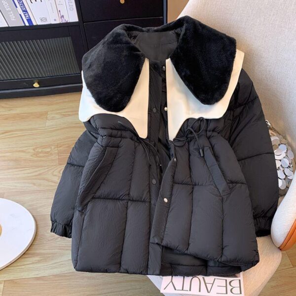 winter new small fragrance style high-end double-layer doll cotton jacket waist to slim Down jacket jacket women's fashion - Image 2