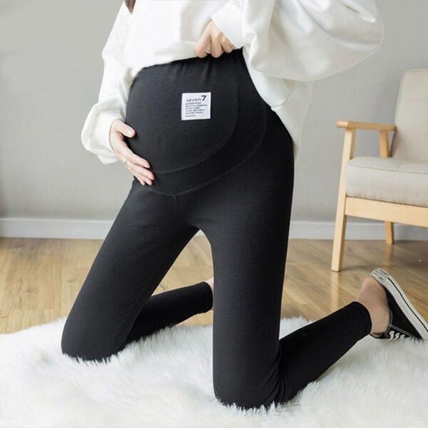 Maternity leggings autumn and winter outerwear trousers winter thickened large size maternity trousers belly support winter clothing plush maternity clothing - Image 4