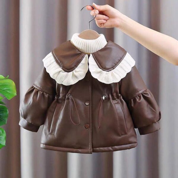 Jin plush thickened Korean age-reducing large lapel doll skirt women's fattening large-size high-end sweatshirt skirt - Image 4