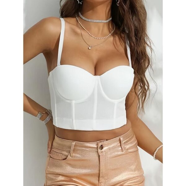 TEMU hot-selling hot backless chest solid colour corset small suspender removable shoulder strap shaping short stage chest wrap female