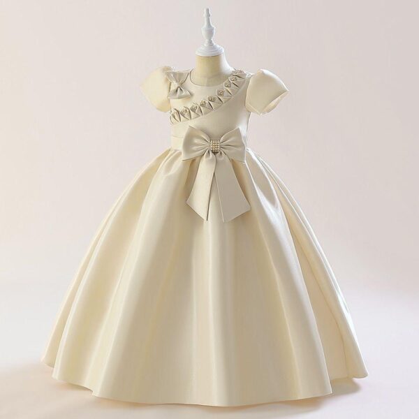 Big children's guitar host performance dress girl's long princess dress catwalk girl's dress sweet piano performance dress - Image 3