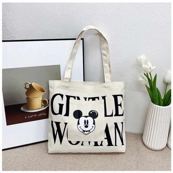 2024 large-capacity canvas bag female cartoon new versatile tote bag one-shoulder portable commuter tote student bag - Image 3