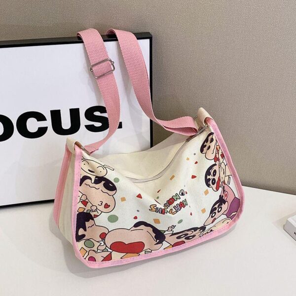 New versatile letter canvas bag women's large-capacity tote bag versatile shoulder bag high-quality letter cross-body bag - Image 2