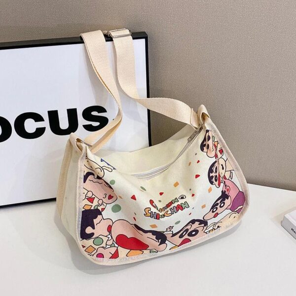 New versatile letter canvas bag women's large-capacity tote bag versatile shoulder bag high-quality letter cross-body bag - Image 3