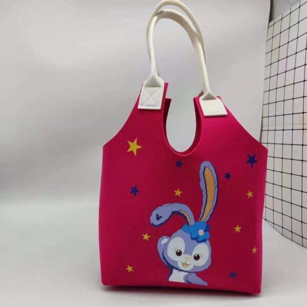 The new large-capacity Internet celebrity cartoon hand-held felt student tote bag handbag is super cute Lovely rabbit - Image 3