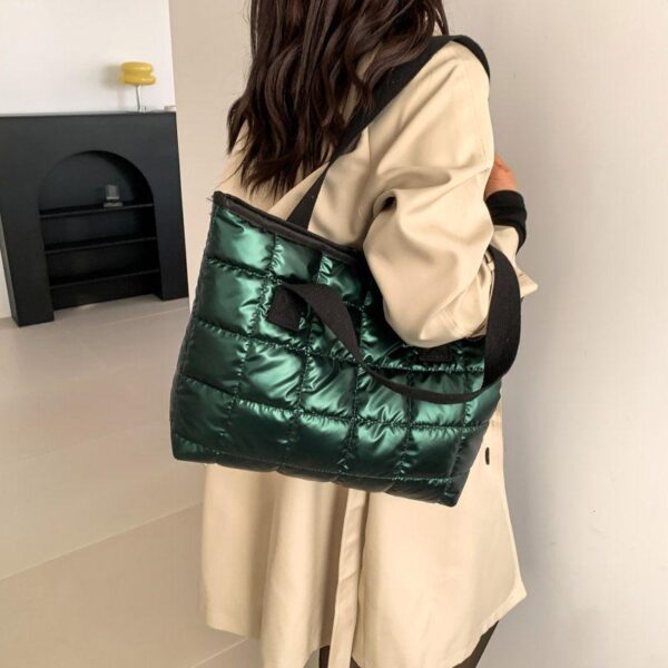 Cotton clothing autumn and winter 2024 bag large capacity new tote fashion high-end down commuting one-shoulder - Image 2