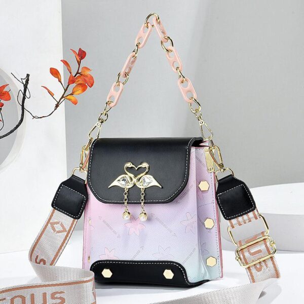 2024 new women's small square bag small and light mobile phone bag fashion gradient foreign style Trendy one-shoulder cross-body bag - Image 3