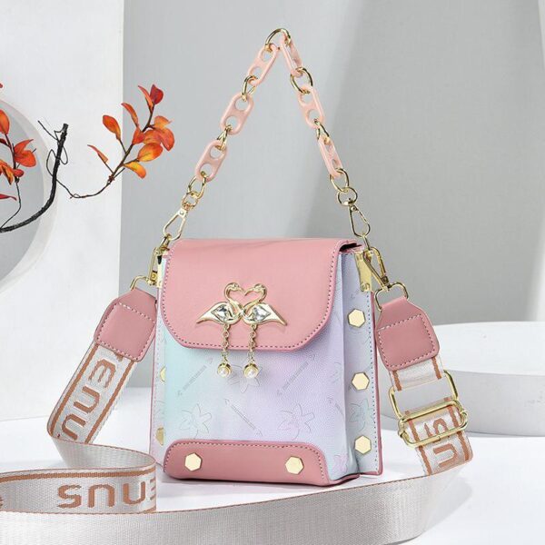 2024 new women's small square bag small and light mobile phone bag fashion gradient foreign style Trendy one-shoulder cross-body bag