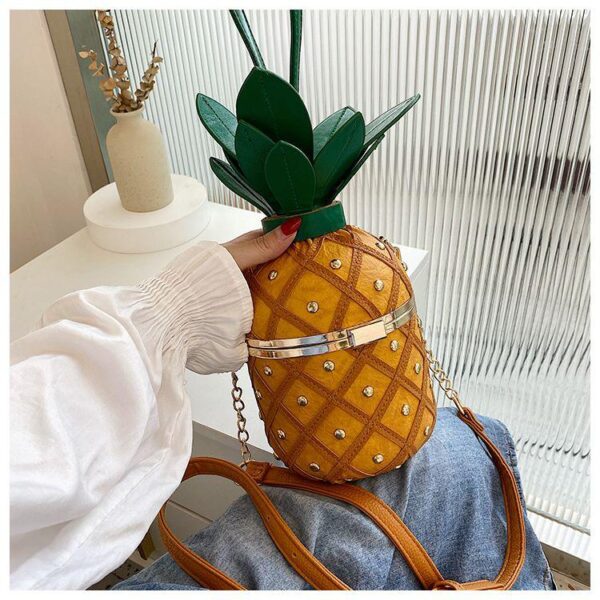 New style fashion versatile cross-body bag woven ins pineapple bag female Internet celebrity shoulder bag personality cute