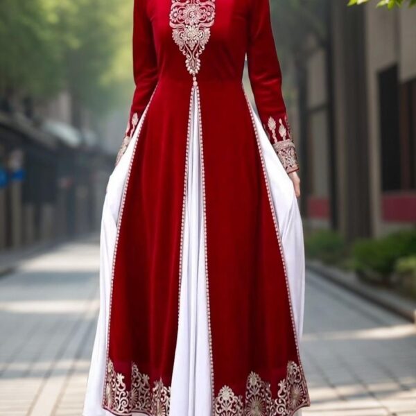 2023 autumn and winter new A-shaped medium and long dress for women