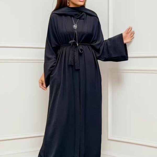 Simple and comfortable large swing long skirt two-piece set foreign trade medium and long casual women's homewear dress Two-piece set - Image 2