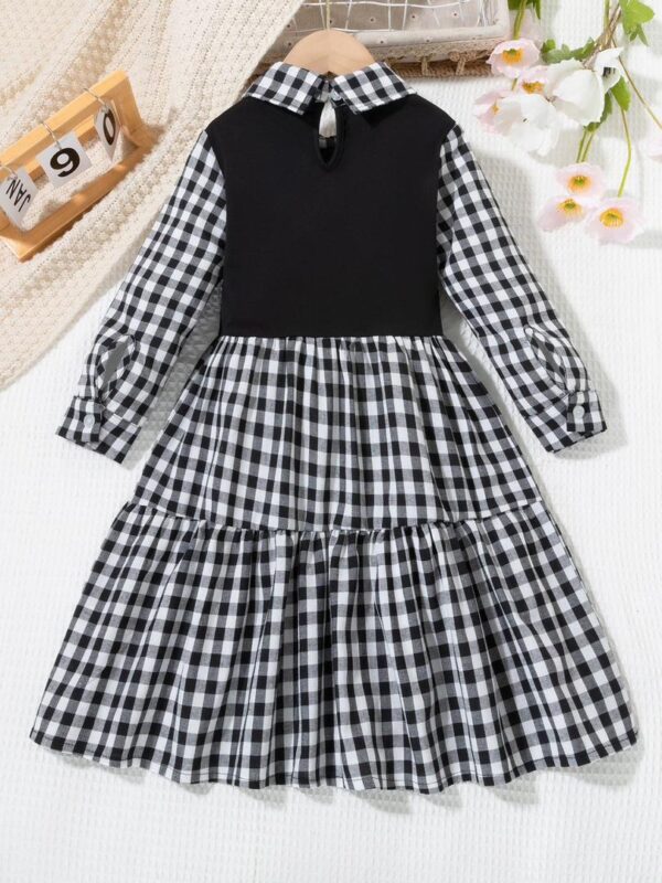 Girls' spring and autumn dress long-sleeved new style spring and autumn Korean version children's skirt princess girl baby plaid