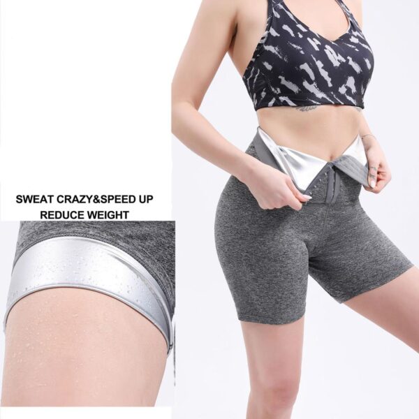 Postpartum high-waisted flat-angle tummy pants, abdominal belt, buttocks, beauty body shaping pants, women's high-waisted three-point button pants Sweating and burning fat