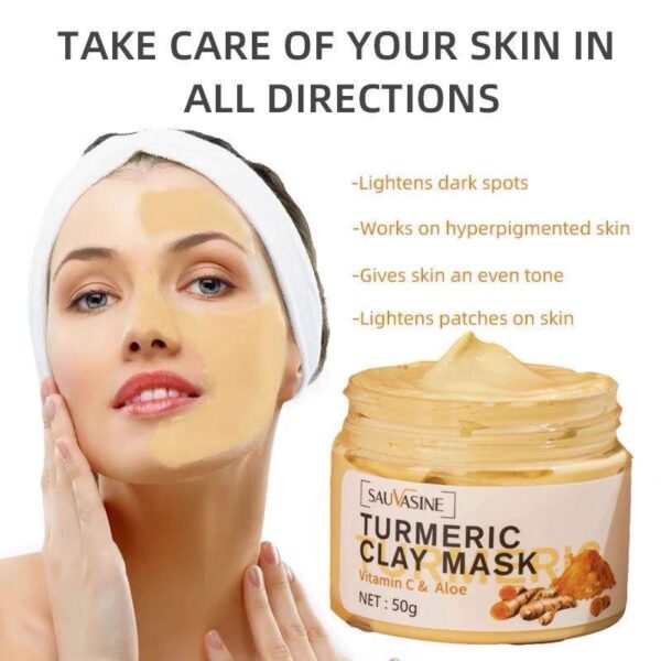 Turmeric Clay Mask Cleansing Acne Exfoliating Pore Purifying - Image 2