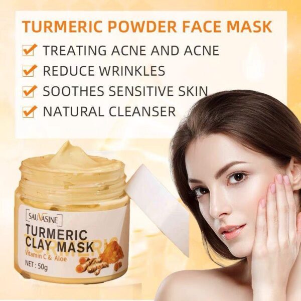 Turmeric Clay Mask Cleansing Acne Exfoliating Pore Purifying - Image 4