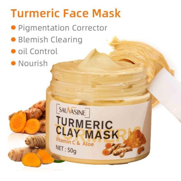 Turmeric Clay Mask Cleansing Acne Exfoliating Pore Purifying - Image 6