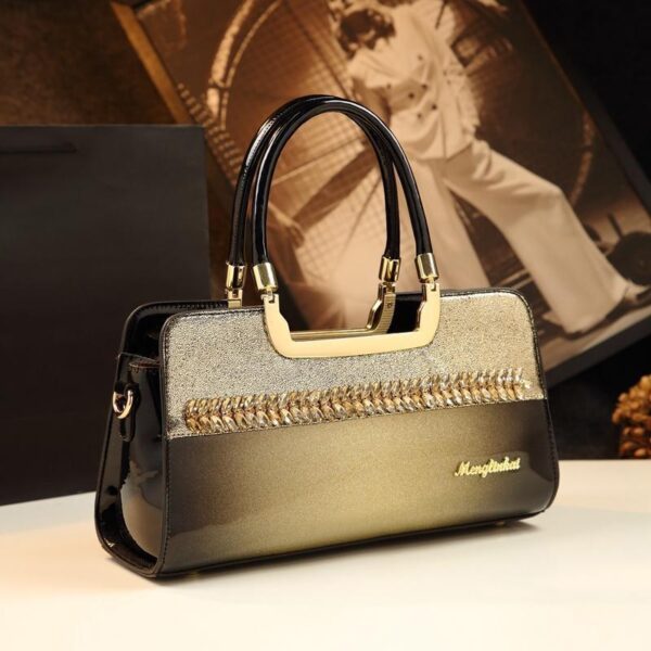 Women's bag 2020 new fashion simple handbag one-shoulder cross-body middle-aged leather women's bag Mother-in-law's bag - Image 3