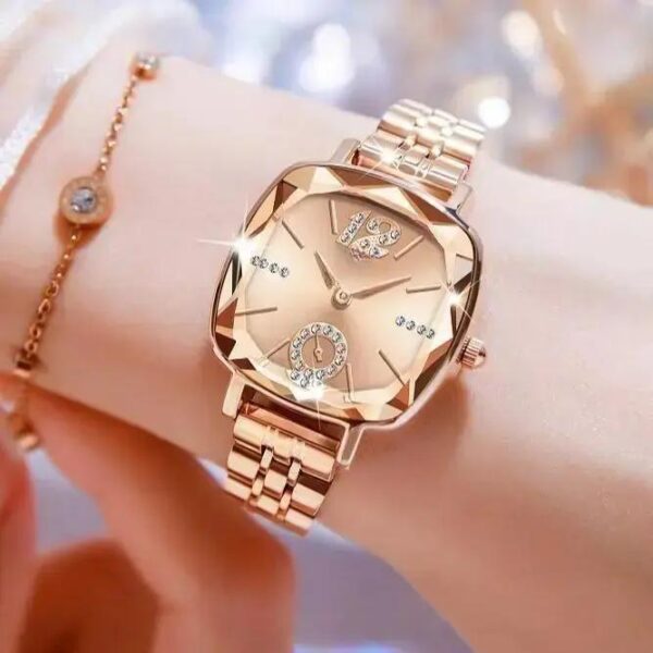 Light luxury diamond-shaped exquisite retro goddess fashion women's wrist watch-8075 - Image 4