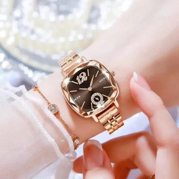 Light luxury diamond-shaped exquisite retro goddess fashion women's wrist watch-8075 - Image 3