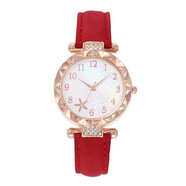 Women's watch fashion diamond case starfish pattern belt women's quartz watch Cross-border live broadcast of popular watches