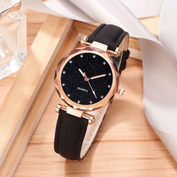 TikTok full of stars watch light luxury pointer Internet celebrity starry sky fashion watch frosted belt girls' casual watch