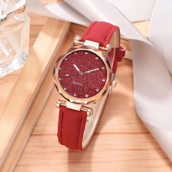 TikTok full of stars watch light luxury pointer Internet celebrity starry sky fashion watch frosted belt girls' casual watch - Image 5