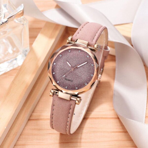 TikTok full of stars watch light luxury pointer Internet celebrity starry sky fashion watch frosted belt girls' casual watch - Image 2