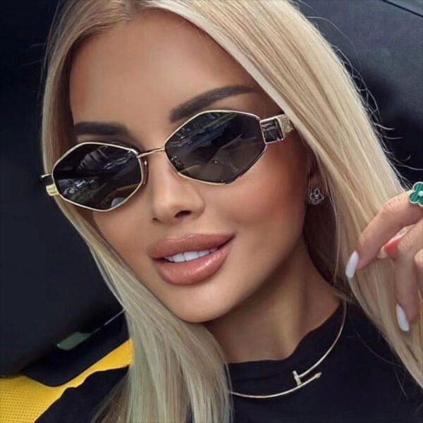 Fashion personality diamond-shaped sunglasses women's outdoor street photography anti-UV sunglasses anti-strong light trend European and American style travel - Image 4